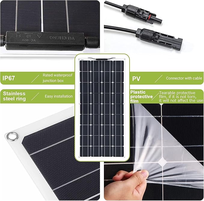 800 Watt Solar Panel Kit, 2 × 400 Watt Flexible Solar Power Panel Photovoltaic Module with 40A Solar Charge Controller Monocrystalline Solar Panel for Camping Off Grid Battery Charging Boat