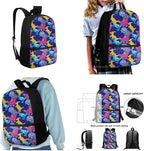 3 Pcs Cartoon Dinosaur Patterns Backpack, Matching Sturdy Lunch Bag and Large Capacity Pencil Case Set for Primary School Students, Lightweight Stylish Bag Set