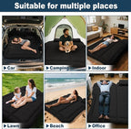 SUV Air Mattress for Camping, Air Mattress for Car Compatible with SUV, Camping Bed with Pump, Inflatable Sleeping Pad for Car Backseat, Truck Travel Bed for Road Trip (Black)