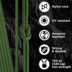 TECEUM 5/32" Paracord Rope 1000 – 1000ft / 200ft / 100ft / 50ft – Tactical Parachute Cord 4mm – 45+ Colors – Nylon String for Survival & Camping Gear – Stripe Cord for Survival – Utility Rope