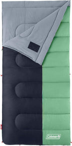 Coleman Biscayne Big & Tall Warm-Weather Sleeping Bag, 40°F Camping Sleeping Bag for Adults, No-Snag 2-Way Zipper for Ventilation with Stuff Sack Included, Fits Adults up to 6ft 4in Tall