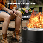 Ciays Smokeless Firepit, 21 Inch Fire Pit for Camping with Patented Technology, Portable Fire Pit for Outside with Steel Grill Rack, Fire Poker, and Bag, Easy Setup and Storage, Wood Burning (Black)