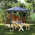 6.6ft x 6.6ft Anthracite Party Tent with Steel Frame, Polyethylene Shelter for Outdoor Events, Water-Resistant and Easy Setup for Garden Terrace Gatherings