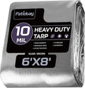 Tarp 6x8 Feet, 10 Mil Waterproof Tarps Heavy Duty with Grommets Every 23.6", Thick Plastic Tarp, UV Resistant Tear&Fade Resistant, Reinforced Edges for Outdoor Pool Camp Tent