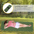 PRETYZOOM Outdoor Inflatable Sleeping Mat Waterproof Camping Mattress Portable Tent Sleeping Pad 192x58x6cm Green for Hiking and Travel