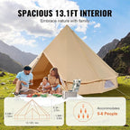 Happybuy Canvas Bell Tent - 4 Seasons Breathable 100% Cotton Canvas Yurt - w/Stove Jack, Luxury Glamping Tent Waterproof for Family Camping, Hunting, Party