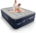 Full Air Mattress with Built-in Pump, 18" Top Inflatable Mattress with Waterproof Flocking Fabric, Three-Minute Quick-Inflatable Bed. Portable Blow Up Mattress for Home, Outdoor and Guests