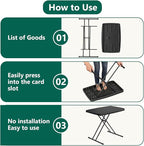 Folding Table 30 Inch - Small Desk Adjustable Height TV Tray for Laptop, Couch, Camping - Heavy Duty Utility Foldable Table for Small Spaces, No Assembly Required, Snowy Granite (Black)