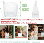 16-Pack Collapsible Water Containers (2.6 Gallon / 10L Each) - BPA Free Food Grade Water Storage Bags - Leak-Proof & Reusable for Camping, RV, Hiking & Home Backup (42 Gallons Total)