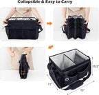 Large Grill Caddy with Paper Towel Holder – Collapsible BBQ Organizer for Camping, Tailgating, RV, Boating – Grilling Gifts for Men – Griddle Tote Bag with Shoulder Strap – Outdoor Essentials