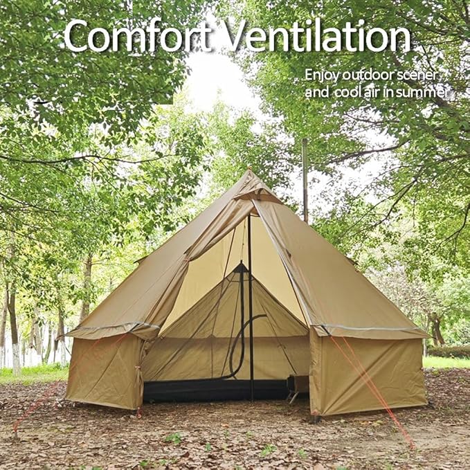 Backpacking Yurts Tent-Lightweight 4 Season Tents with Stove Jack, 1-3 Person Waterproof Hot Tent for Camping, Hiking, Outdoor Hunting, 6.6LB/10.5FT