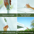 Anytee-10x10 Pop Up Canopy Tent, Easy Up Waterproof Outdoor Canopy with Wheeled Bag, Sun Shade for Patio, Backyard, Parties, Camping-White