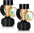 Llamaviva 2 PCS Propane Tank Gauge with Leak Detector - Universal Level Indicator for 5-40lb Tanks, Camping Stoves, BBQ Grills, Heater, QCC1/Type 1 Connection (2-Pack)