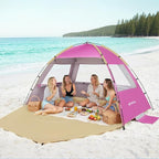 Venustas Beach Tent Sun Shelter for 3/4-5/6-7/8-10 Person, UPF 50+ UV Protection Beach Canopy, Lightweight and Easy Setup Cabana, Portable Shade Tent