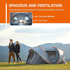 EchoSmile Instant Pop Up Camping Tent, 2/4/6 Person, Easy Setup Tent, Water Resistant Dome, Portable with Carry Bag