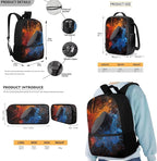Rnyleeg Hockey Backpack for Boys with Lunch Box Large Capacity School Backpack for Teens 3 Pcs Bookbag Set for Primary School Casual Rucksack for Camping