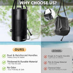 5 Gal/3 Gal Solar Shower Bag, Solar Heating Camping Shower Bag, On-Off Switchable Shower Head, Portable Shower with Thick Tarpaulin for Camping, Surfing, Outdoor Traveling, No Tear & Leak