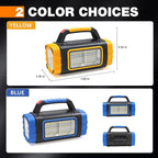 Solar Powered Flashlight Rechargeable, 8 Light Modes 2000mAh Battery 3000 Lumens USB LED Handheld Flashlights, Multi-Function Flashlight for Emergency Spotlight Camping Lantern Hiking (BLUE) 1PC