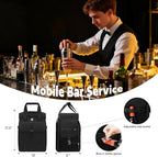 Bartender Bag, Leakproof Travel Bartender Kit Backpack for Carrying Bar Kit, Portable Bar Bag for Cocktail Shaker and 6 Wine Bottle, Professional Mixology Gift for Travel Home Party (Backpack Only)