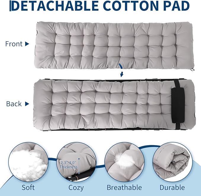 PeakPursuit Portable Camping Cot, Sleeping Cot for Adult, Heavy Duty Folding Cot Max Load 400LBS with Thick Mattress, Camping Bed for Travel Tent Day Bed Outdoor Home Guest Office Nap