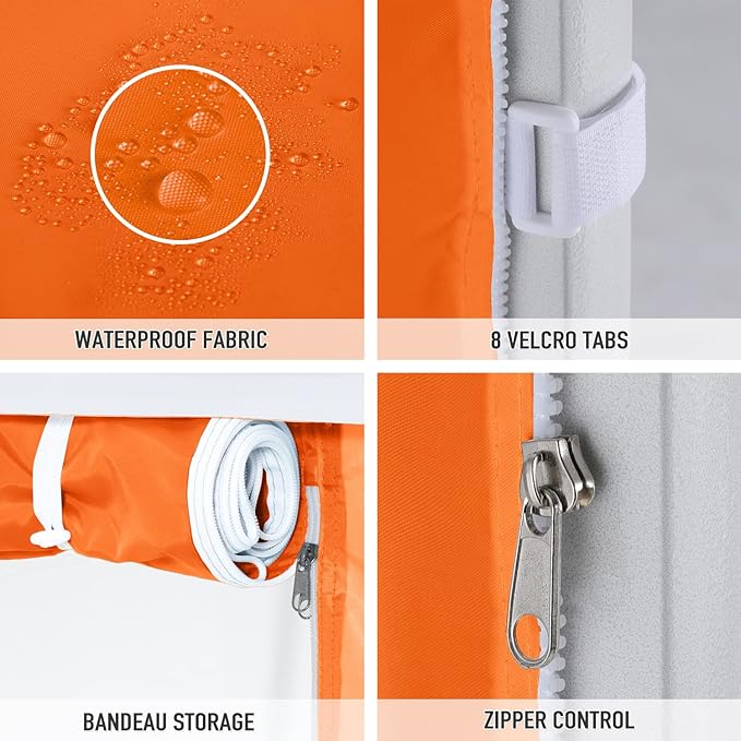 COOSHADE Instant Canopy SunWall 10x10 Canopy SideWall for Pop up Canopy Tent, 1 Pack Sidewall Only, Orange