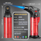 Torch Lighters 5 Pack Butane Refillable Jet Flame Torch Lighter Multi Utility Lighter Blow Windproof Torch for Candle Fireplace Camping Grill BBQ(Fuel Not Included)