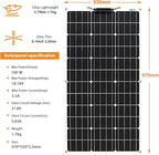 400 Watt Solar Panels High Efficiency 4pcs Flexible 100W 12V Monocrystalline Solar Panel PV Modul Power Chager for RV Marine Rooftop Battery and Other Off-Grid Applications