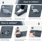 Double Sleeping Pad Camping, Self Inflating 6'' Extra-Thick 2 Person Pillow Built-in Foot Pump Waterproof Inflatable Sleeping Mat Backpacking, Tent, Hiking, Portable Camping Pad (Grey)