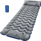4" Thick Double-Sided Inflatable Sleeping Pad | Warm Crystal Velvet Top for Cold Weather, Waterproof Nylon Bottom | All-Season Camping Mattress for Backpacking, Hiking, Tent & Car Travel