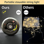 Camping String Lights, 32.8ft Portable Outdoor String Lights with 8 Lighting Modes, Qucick Storage, 2 in 1 Waterproof Camping Lanterns for Camping, Christmas, Outdoor