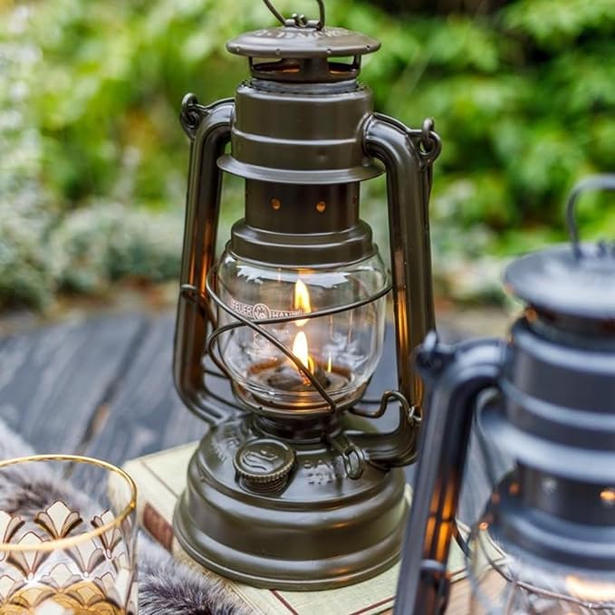 Feuerhand Galvanized Storm Lantern, Green, 26 cm