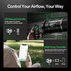 VIVOSUN T8 8" Inline Duct Fan & 3 Cycle Modes E12 Speed Controller, AeroZesh Grow Tent Kit Ventilation Fan with 832 CFM EC Motor, Programmable Exhaust Fan for Heating Cooling Booster, Hydroponics