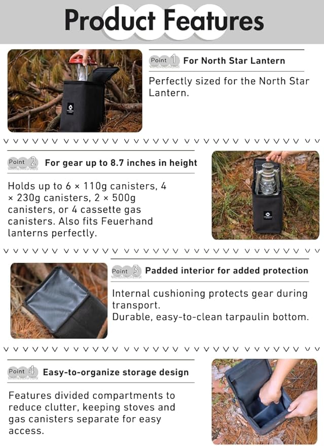 CAMPINGMOON Camping Gear Lantern Storage Case T-8,T-9