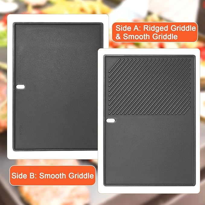 QuliMetal Reversible Griddle Replacement Parts for Weber Genesis II/II LX 400 Series, E410, E415, E435, LX E-440 - 1 Pack