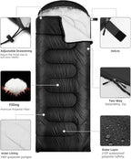 Sleeping Bags for Adults Backpacking Lightweight Waterproof- Cold Weather Sleeping Bag for Warm Camping Hiking Outdoor Travel Hunting with Camping Sleeping Bag