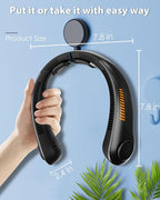 Portable Neck Fan Rechargeable Wearable Personal Fan Blow Cold Air, 5 Speeds, USB Battery, Neck Cooler with Neckbrace, Gift for Men Women, Sports, Gardening, Home, Outdoors, Travel, Camping