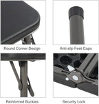 REDCAMP 34" Square Folding Card Table with Resin Top, Portable Fold in Half Small Card Tables with Collapsible Legs for Adults Indoor Outdoor Use, Black
