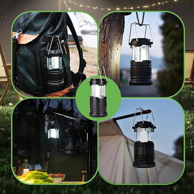 Lantern Collapsible Camping Light, Battery Operated Lanterns LED Super Bright for Power Outages Indoor Emergency Outdoor Camping Hiking Kit (COB-6)