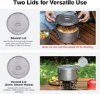 Boundless Voyage Titanium Sealed Lunch Box with Leak-Proof Lid Camping Cookware Lightweight Outdoor Cooking Pot for Backpacking Hiking Picnic & Travel Food Container (Ti2086C/1.5L)