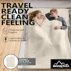 Sleeping Bag Liner,Long Staple Cotton, Adult Sleep Sack & Travel Sheets,Travel Sleep Sack for Backpacking, Hotels & Hostels Lightweight Travel Sheet Camping Sheets,Has Full Length Zipper