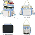 LOKASS Lunch Box for Women/Men-16L-Insulated Lunch Bag, Expandable Double-layer Leakproof Cooler Bag with Upgrade Adjustable Shoulder Strap Ideal for Work/Travel/Picnics（Sky Blue）
