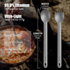 OUTXE Ultralight Titanium Long Handle Fork and Spoon Set