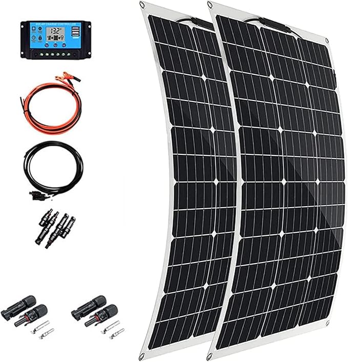 Solar Panel, Flexible Solar Module 300W/600W, 18 V Solar modules Semi-Flexible Mono Solar modules, for Off-Grid Applications at Home, Camping, car, Mobile Home, Boat,600W