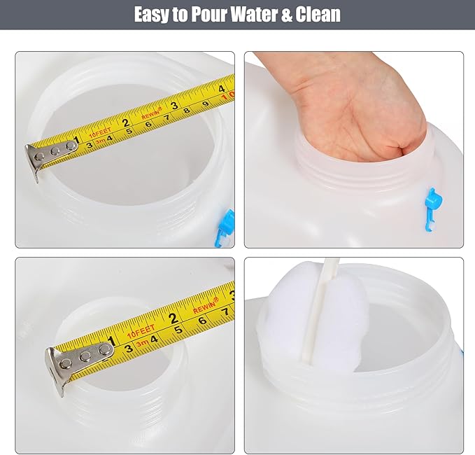 RedSwing 4.9 Gallon/18.5L Portable Water Container with Spigot, Water Storage Carrier for Camping Outdoor Hiking Backpacking, BPA Free, White
