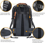 50L Hiking Backpack, Waterproof Lightweight Daypack for Outdoor Camping Travel