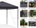 KAMPKEEPER 10x10 Pop Up Commercial Canopy Tent - Waterproof & Portable Outdoor Shade with Adjustable Legs, Air Vent, Carry Bag & Sandbags(Black)
