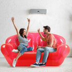 Kigley Inflatable Chair Blow Up Couches Transparent Inflatable Sofa Seat Yard Patio Portable Air Couch Furniture for Outdoor Indoor Camping Beach Room (Double Seat,Red)