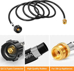 GasSaf 10FT Propane Hose, Propane Adapter Hose 1lb to 20lb Connection, Propane Tank Hose Suitable for Weber Q Grills, Blackstone Griddles, Coleman Stoves, Mr Heater Buddy & More
