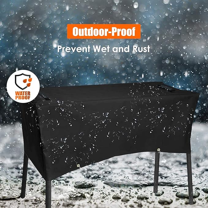 Grisun Patio Cover for Camp Chef 3 Burner Stoves, Waterproof Anti-Fade 3 Burner Stove Cover for PRO90, PRO90X, SPG90B, TB90LW, TB90LWG, TB90LWG15, DB90D, Handles for Easy Lifting, 600D Fabric, Black