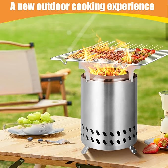 Fire Pit Cooking Frame for Solo Stove Mesa XL, Mesa – Transform Your Tabletop Fire Pit into Camping Cook Stove with This Accessory. Replacement for Titan, Campfire Cooking Ring (for MESA or Titan)